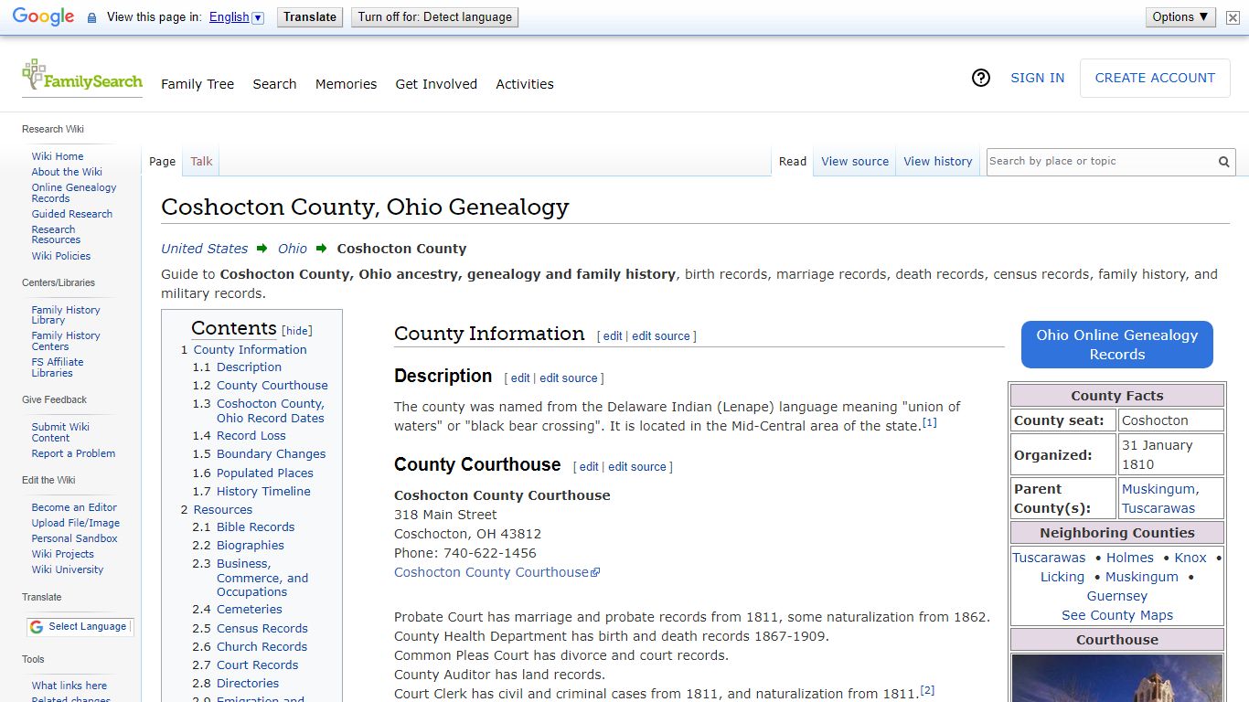 Coshocton County, Ohio Genealogy • FamilySearch